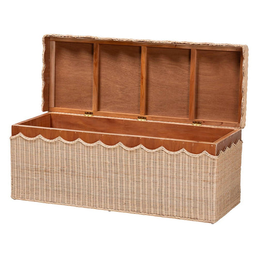 bali & pari - Damita Storage Bench in Natural - WS127-Natural Rattan-Storage Bench view 2