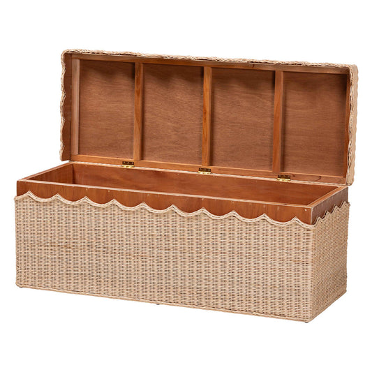 bali & pari - Damita Storage Bench in Natural - WS127-Natural Rattan-Storage Bench view 2