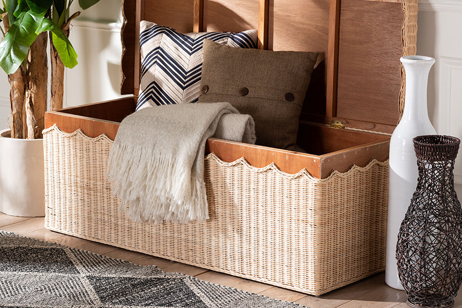 bali & pari - Damita Storage Bench in Natural - WS127-Natural Rattan-Storage Bench view 10