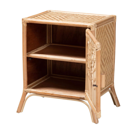 bali & pari - Danna Nightstand in Natural Brown - WS025-Rattan-NS view 2