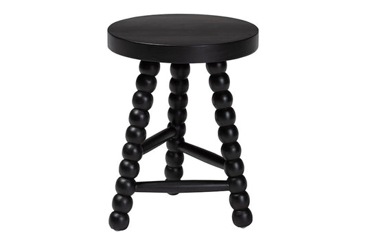 bali & pari - David Accent Stool - David-Black Wooden-Stool view 2