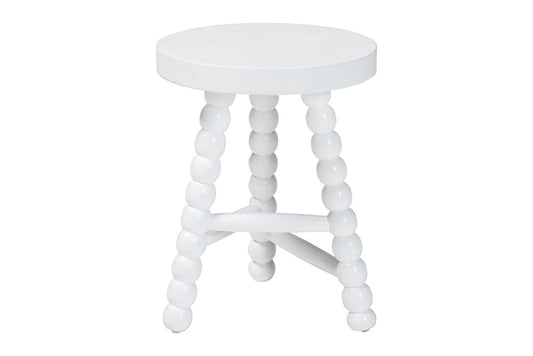 bali & pari - David Accent Stool - David-White Wooden-Stool view 2