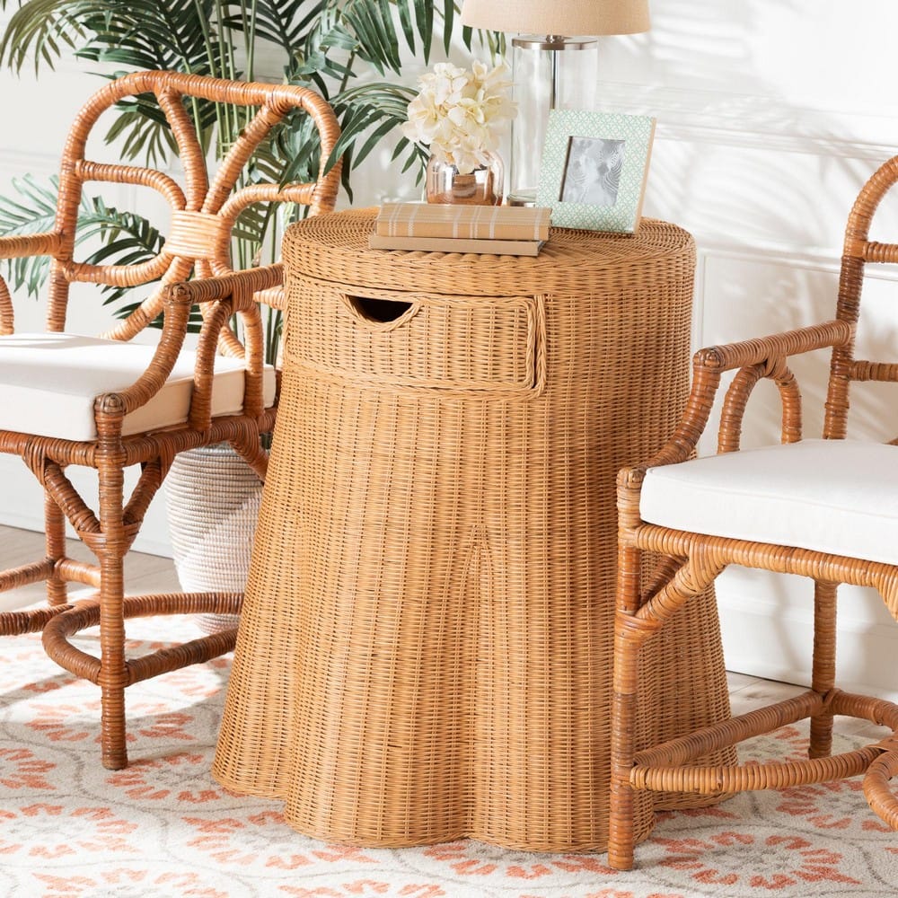 bali & pari - Dayo Console Table in Light Honey - Dayo-Light Honey Wicker-End Table view 11