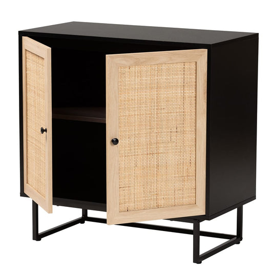 bali & pari - Declan Storage Cabinet in Espresso Brown/Black - LCF20009-Rattan-Storage Cabinet view 2