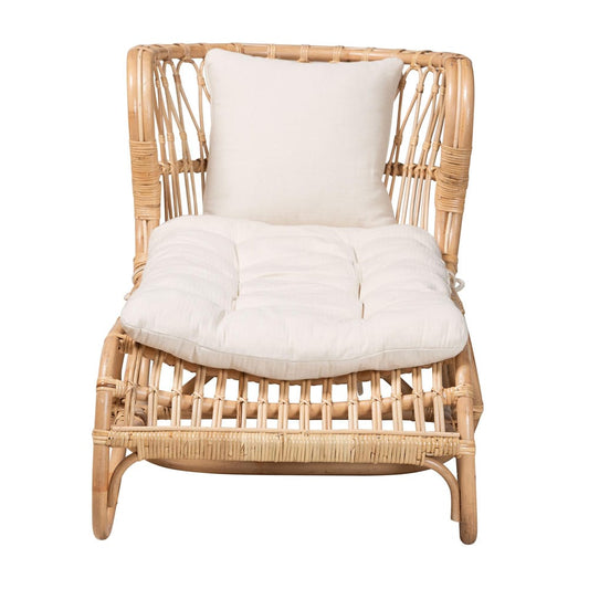 bali & pari - Delara Chaise in White/Natural Brown - DC8029-Rattan-Chaise view 2