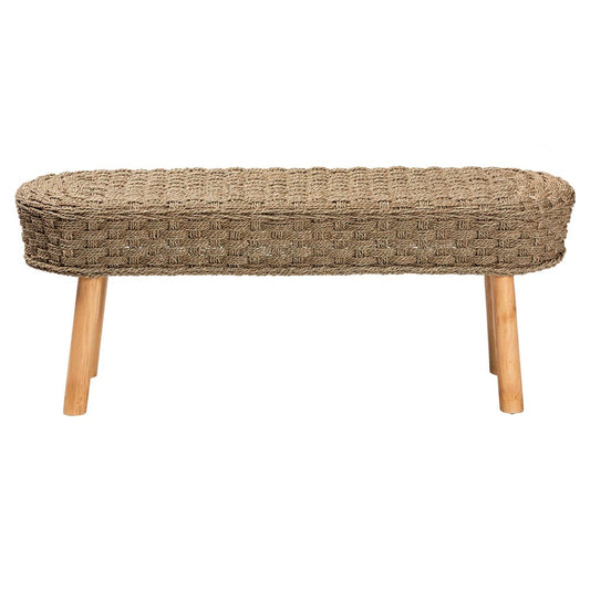 bali & pari - Denver Bench in Light Brown/Natural Brown - Denver-Natural Seagrass (no backs)-Bench view 2