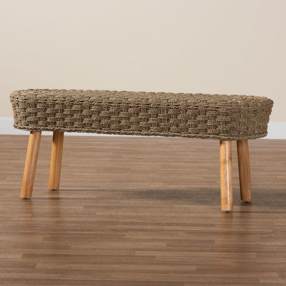 bali & pari - Denver Bench in Light Brown/Natural Brown - Denver-Natural Seagrass (no backs)-Bench view 8