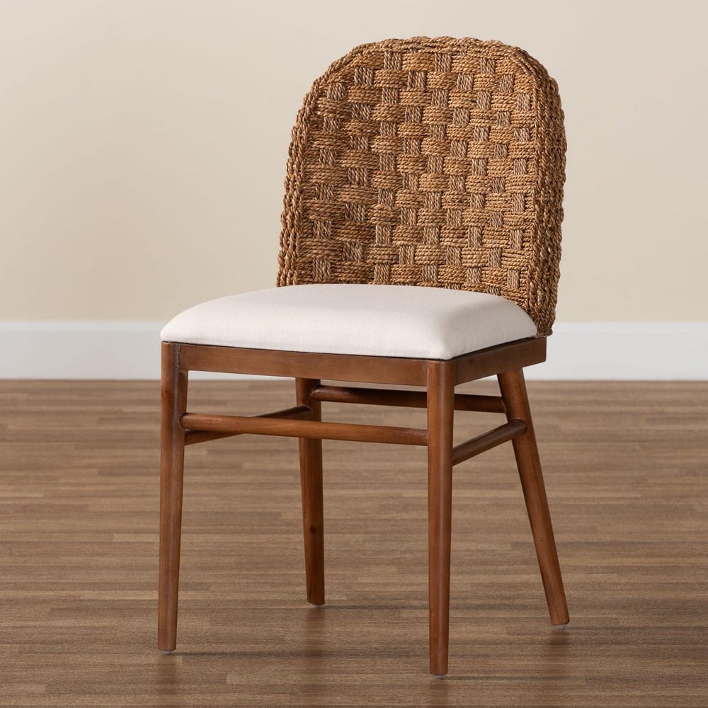 bali & pari - Denver Dining Chair in White/Walnut Brown - Denver-Wood/Banana Leaf-DC view 9