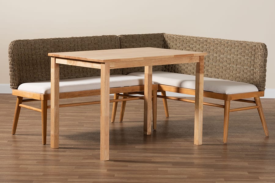bali & pari - Denver Dining Set in Brown/White/Natural - Denver-Natural Seagrass-3PC Dining Set view 10
