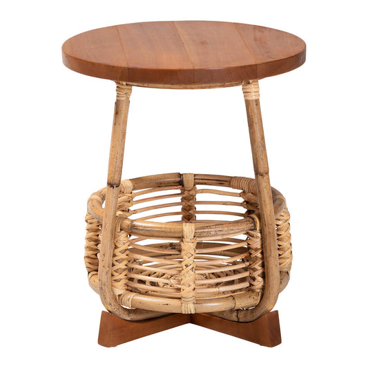 bali & pari - Derenik End Table in Natural/Light Brown - SVN312-S-Light Brown Rattan-ET view 2