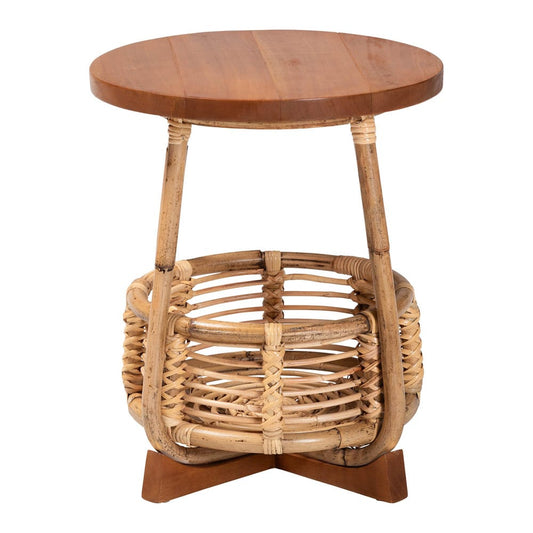 bali & pari - Derenik End Table in Natural/Light Brown - SVN312-S-Light Brown Rattan-ET view 2