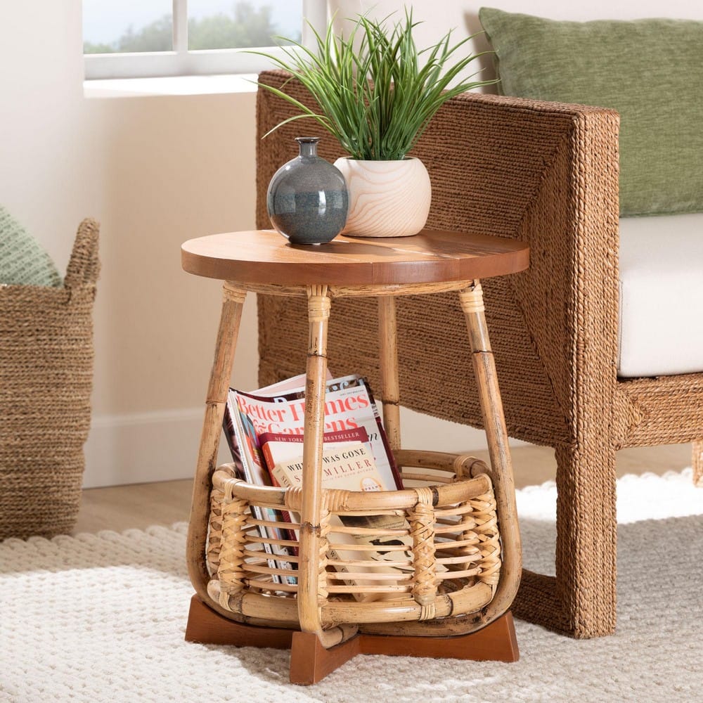 bali & pari - Derenik End Table in Natural/Light Brown - SVN312-S-Light Brown Rattan-ET view 6
