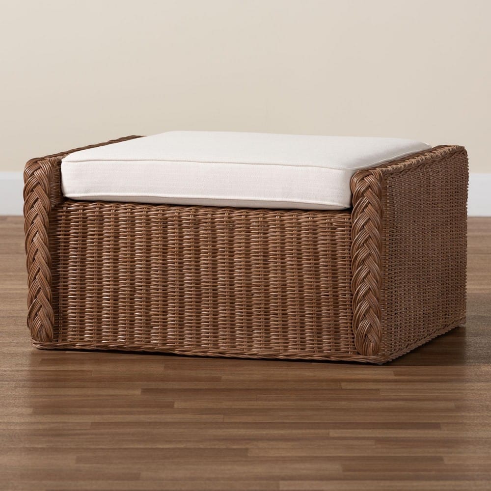 bali & pari - Derris Footstool in Peanut Brown - Derris-Peanut Brown/Rattan-Footstool view 7
