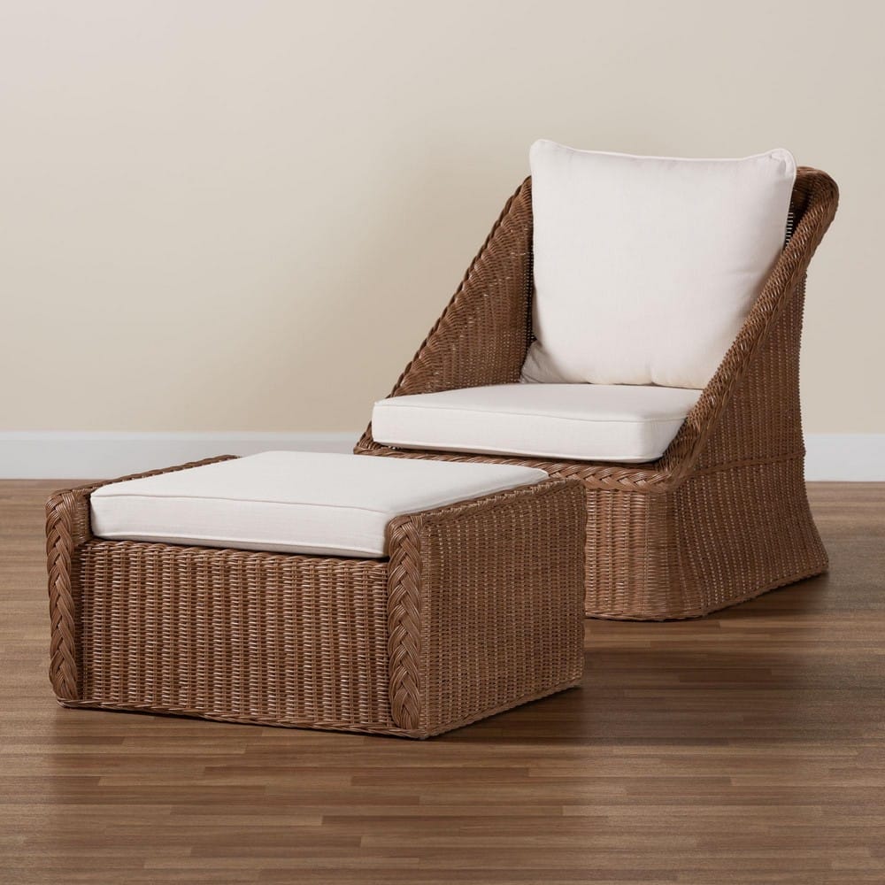 bali & pari - Derris Living Room Set in Peanut Brown - Derris-Peanut Brown/Rattan-2pc Chair/FS Set view 9