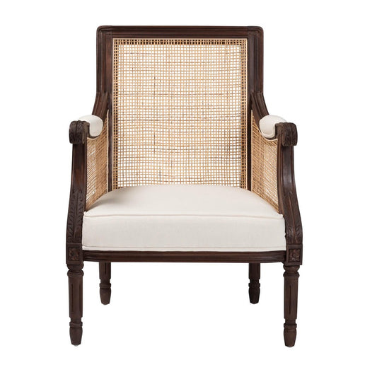 bali & pari - Desmond Chair in Beige/Dark Brown - SEA687-Dark wood-NAT03/White -F00 view 2