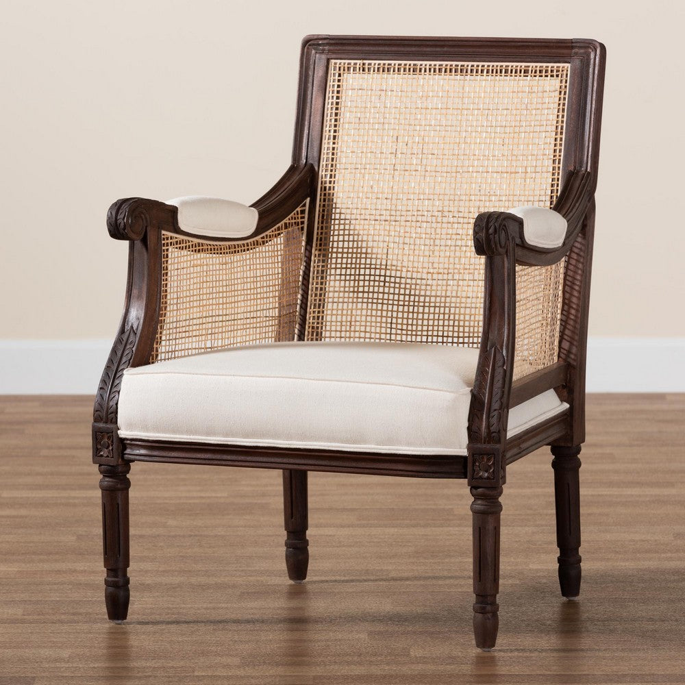 bali & pari - Desmond Chair in Beige/Dark Brown - SEA687-Dark wood-NAT03/White -F00 view 9