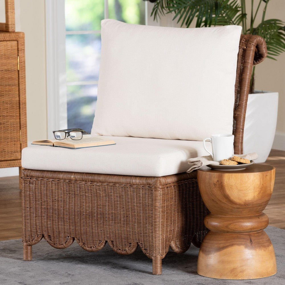 bali & pari - Detta Chair in Peanut Brown - Detta-Peanut Brn-Rattan-Armless-Cushion-Chair view 7