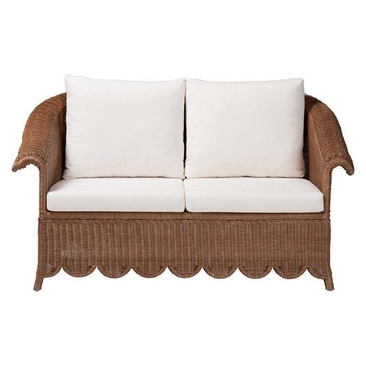 bali & pari - Detta Loveseat in Peanut Brown - Detta-Peanut Brown-Rattan-Cushion-LS view 2