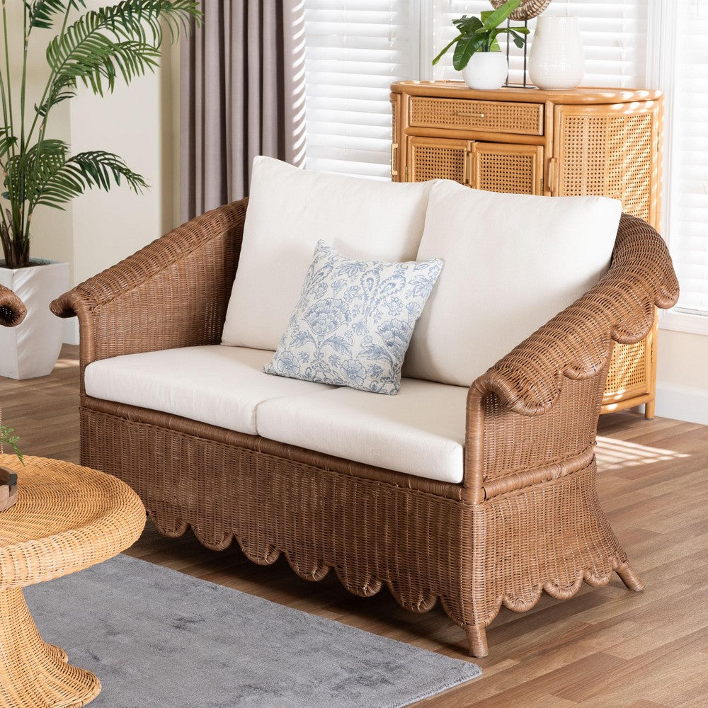 bali & pari - Detta Loveseat in Peanut Brown - Detta-Peanut Brown-Rattan-Cushion-LS view 7
