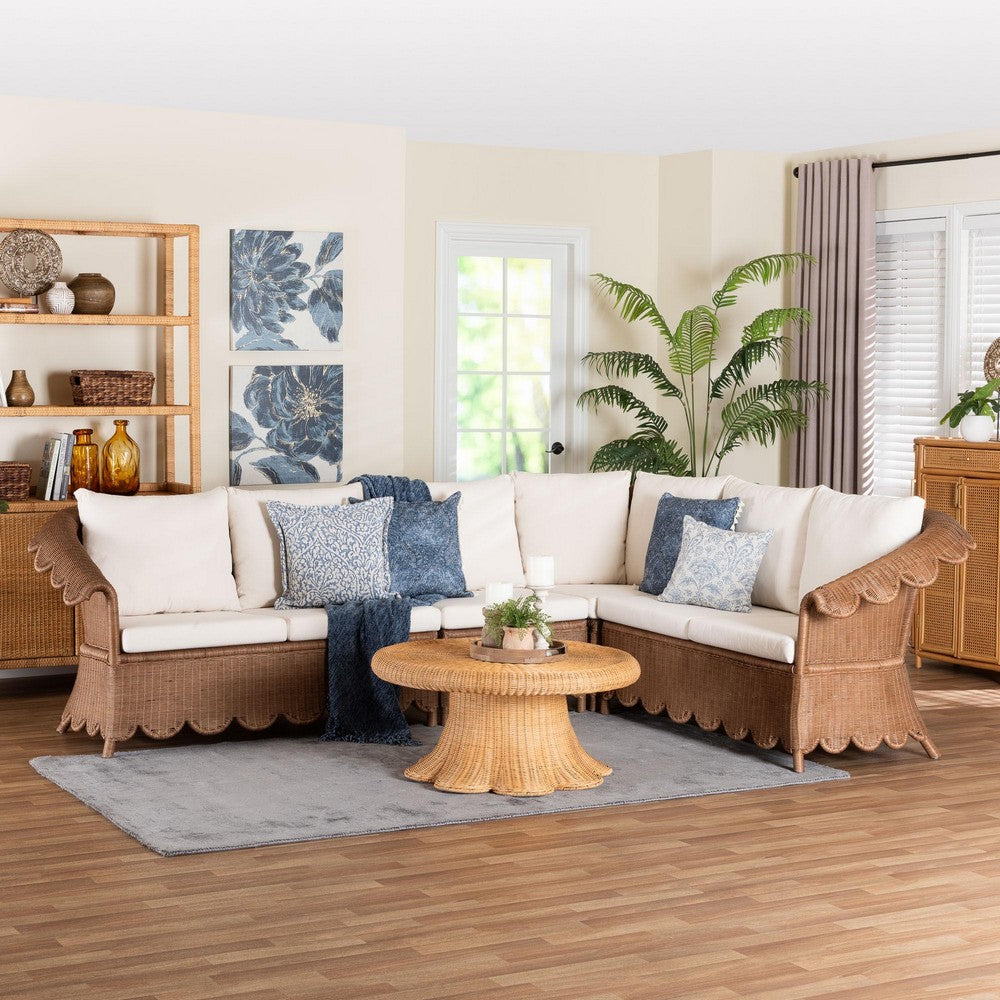 bali & pari - Detta Sectional in Peanut Brown - Detta-Peanut Brown-Rattan-4PC Sectional Set view 9