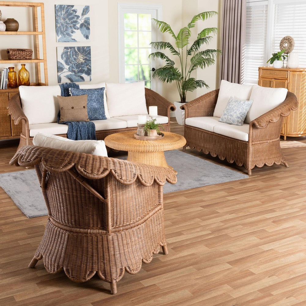 bali & pari - Detta Sofa Set in Peanut Brown - Detta-Peanut Brown-Rattan-3PC Set view 7