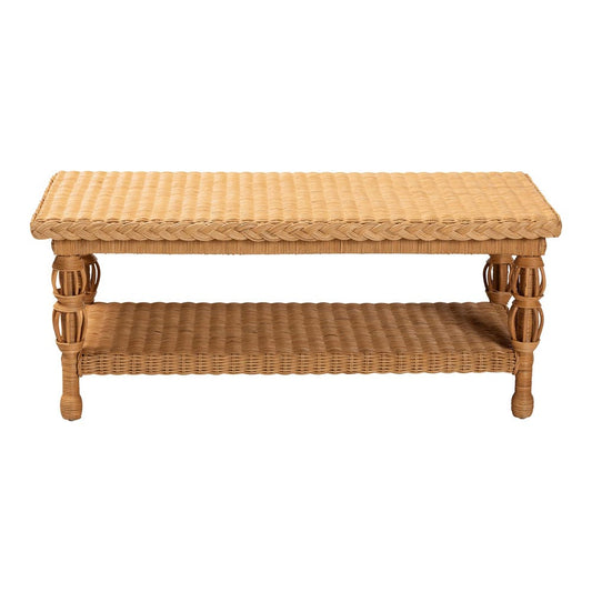 bali & pari - Dolby Coffee Table in Light Honey - Dolby-Light Honey/Rattan-Coffee Table view 2