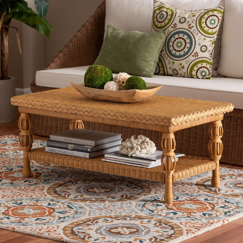 bali & pari - Dolby Coffee Table in Light Honey - Dolby-Light Honey/Rattan-Coffee Table view 7