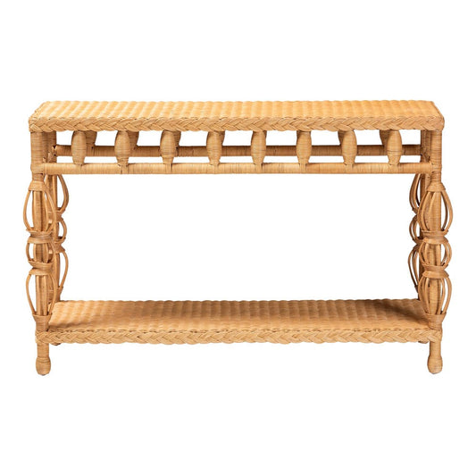 bali & pari - Dolby Console Table in Light Honey - Dolby-Light Honey/Rattan-Console Table view 2