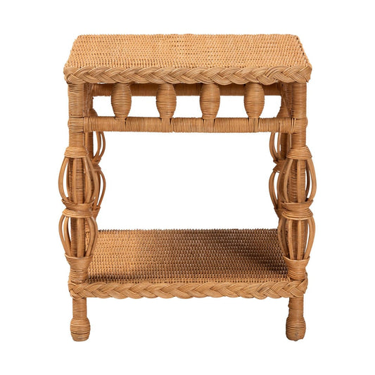 bali & pari - Dolby End Table in Light Honey - Dolby-Light Honey/Rattan-End Table view 2