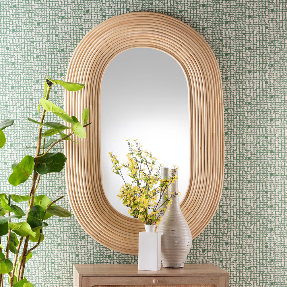 bali & pari - Drucilla Mirror in Natural Brown - RMWH02-Rattan Mirror view 4