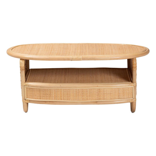 bali & pari - Dyna Coffee Table in Natural - Dyna Oval-Natural Wild-Rattan-CT view 2