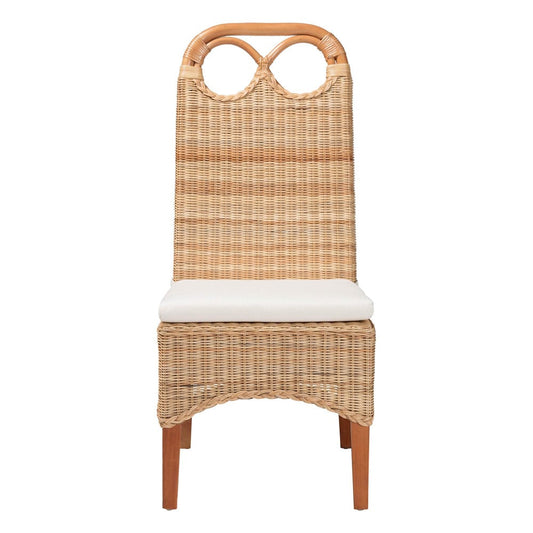 bali & pari - Dyna Dining Chair in Natural - Dyna-Natural Wild-Wood/Rattan-Cushion-DC view 2