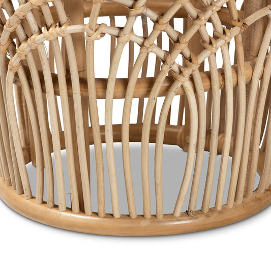 bali & pari - Edena End Table in Natural Brown - RT009-Rattan-ET view 2