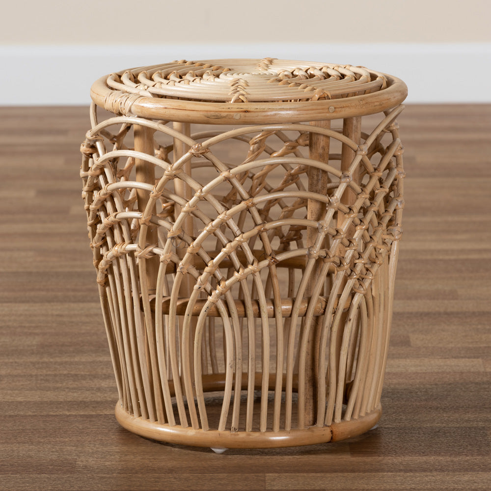 bali & pari - Edena End Table in Natural Brown - RT009-Rattan-ET view 5