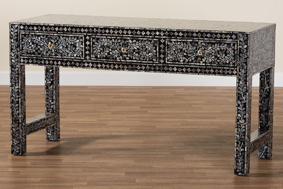 bali & pari - Elara Console Table in Mosaic Black/White - F242-FT16-Console Table view 10
