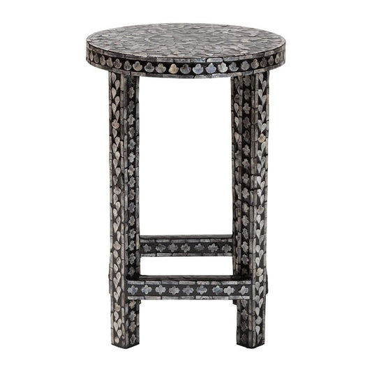 bali & pari - Elara End Table in Mosaic Black/White - F242-FT17-Side Table view 2