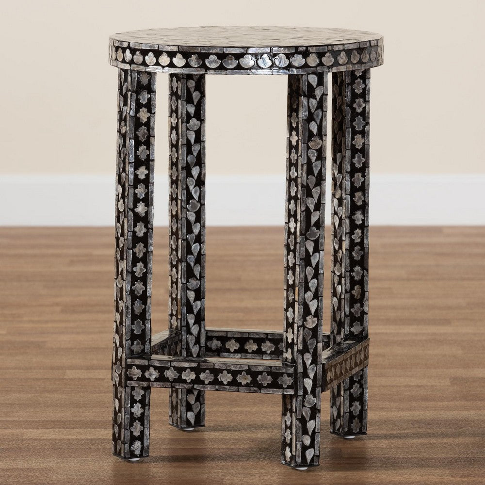 bali & pari - Elara End Table in Mosaic Black/White - F242-FT17-Side Table view 8