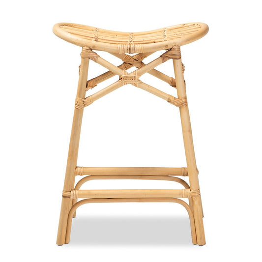 bali & pari - Elgon Counter Stool in Natural Brown - Elgon-Rattan-CS view 2