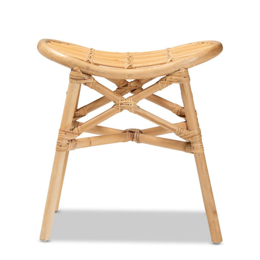bali & pari - Elgon Footstool in Natural Brown - Elgon-Rattan-Footstool view 2