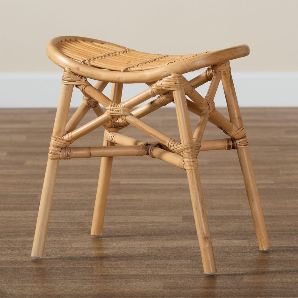 bali & pari - Elgon Footstool in Natural Brown - Elgon-Rattan-Footstool view 8