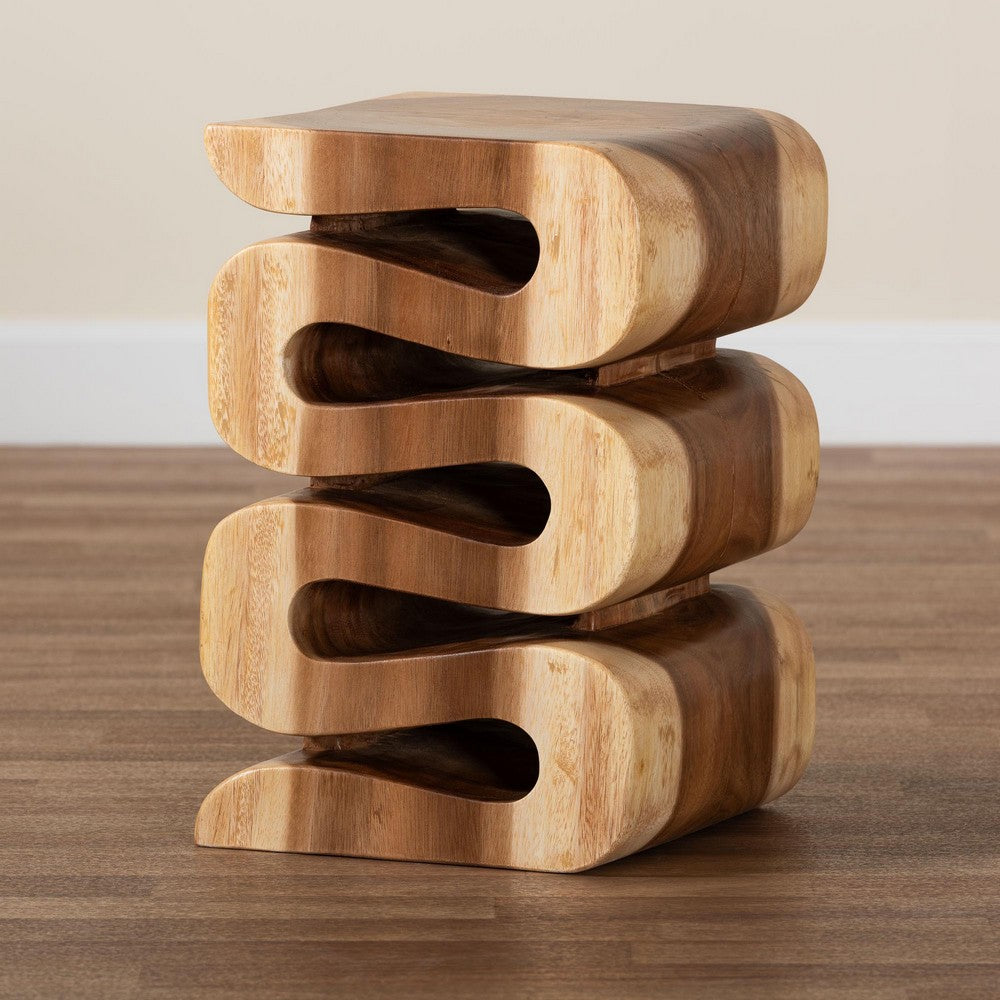 bali & pari - Eliada End Table in Natural Brown - Suar S/T 010-Natural-Side Table view 9