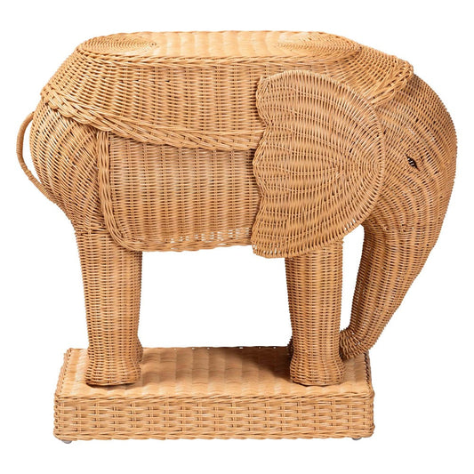bali & pari - Elissa End Table in Light Honey - Elephant-Light Honey Rattan-ET view 2