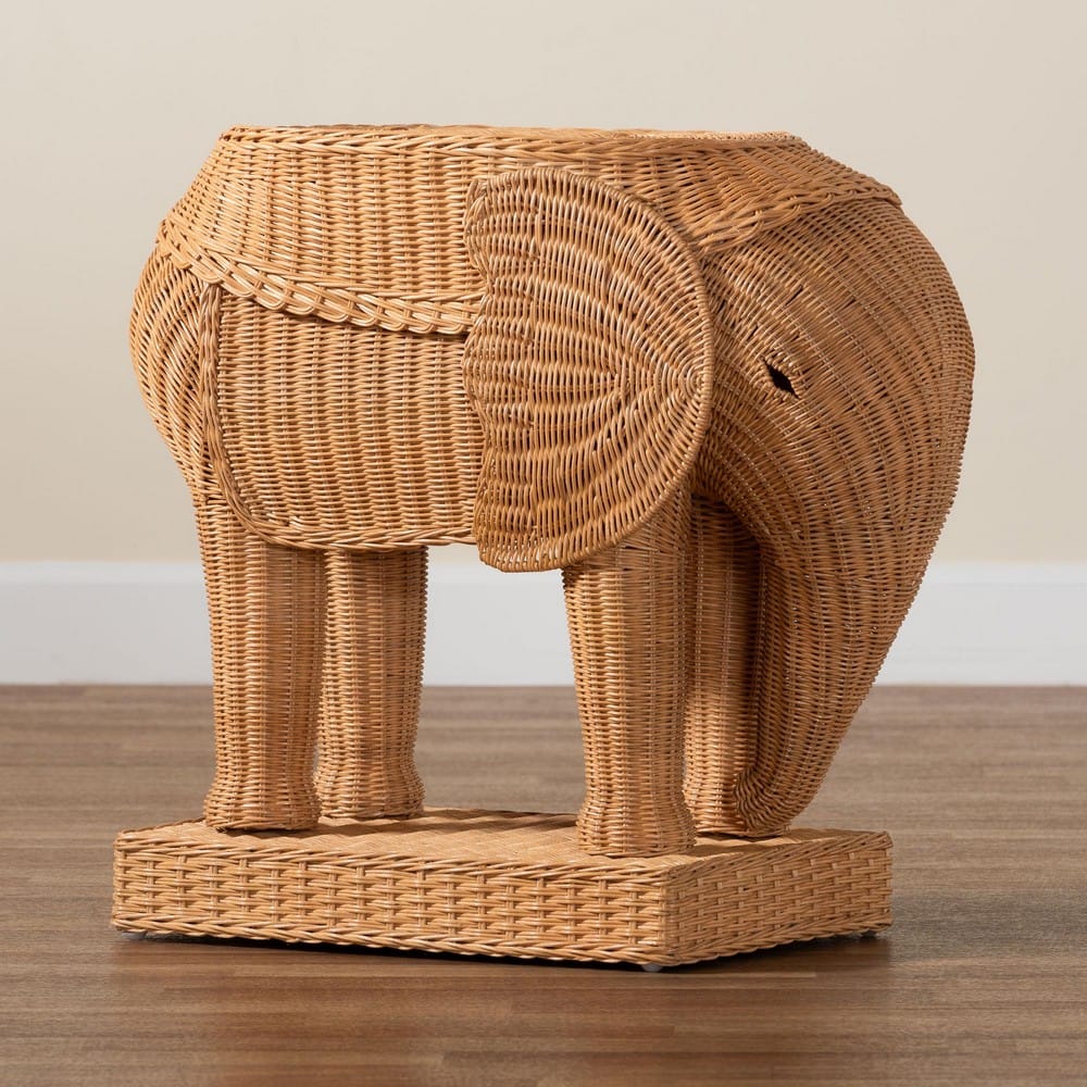 bali & pari - Elissa End Table in Light Honey - Elephant-Light Honey Rattan-ET view 8