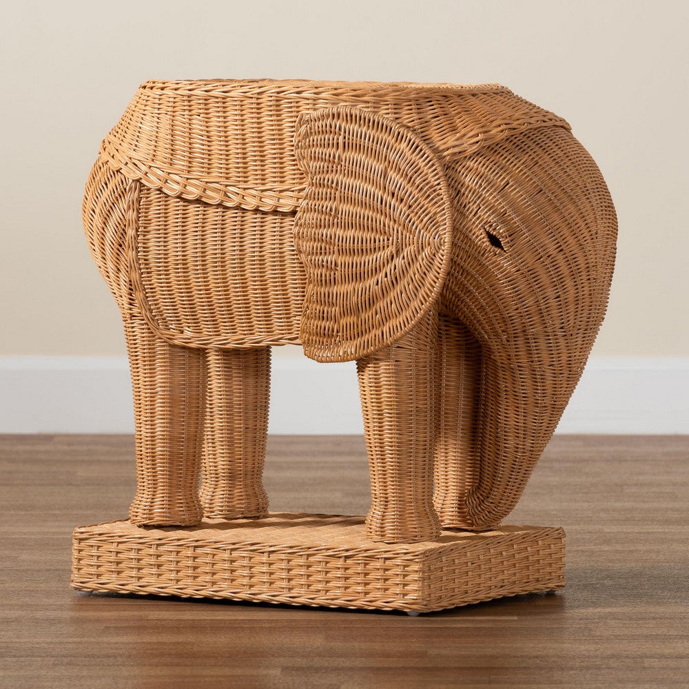 bali & pari - Elissa End Table in Light Honey - Elephant-Light Honey Rattan-ET view 8
