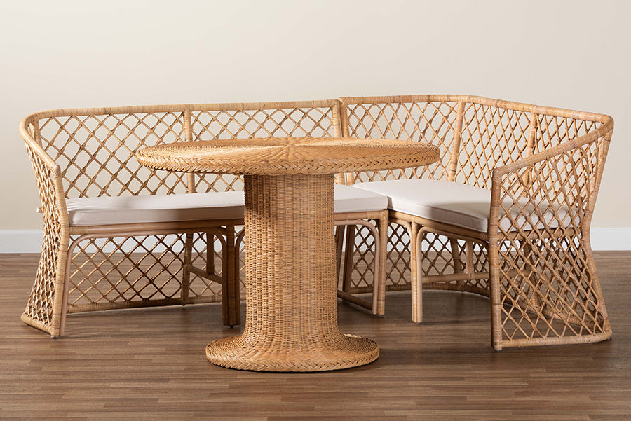 bali & pari - Ellard Dining Set in Light Honey - Aysi/Braided-3PC Dining Set view 10