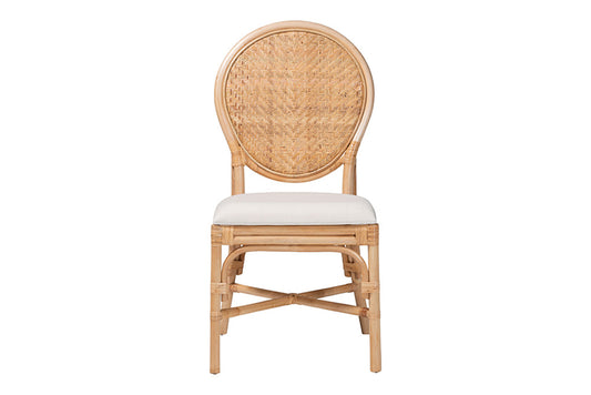 bali & pari - Elmer Dining Chair - Elmer-Natural Rattan-White Cushion-DC view 2