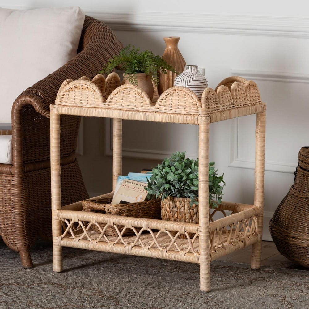 bali & pari - Eloisa End Table in Natural Brown - WS157-Natural Rattan-ET view 7
