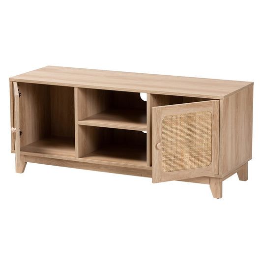 bali & pari - Elsbeth TV Stand in Light Brown/Natural Brown - LC22040702-Rattan-TV Stand view 2