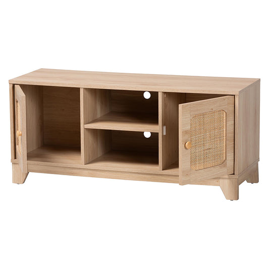 bali & pari - Elsbeth TV Stand in Light Brown/Natural Brown - LC22040702-Rattan-TV Stand view 2