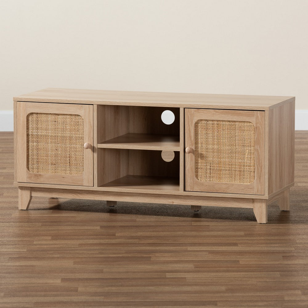 bali & pari - Elsbeth TV Stand in Light Brown/Natural Brown - LC22040702-Rattan-TV Stand view 9